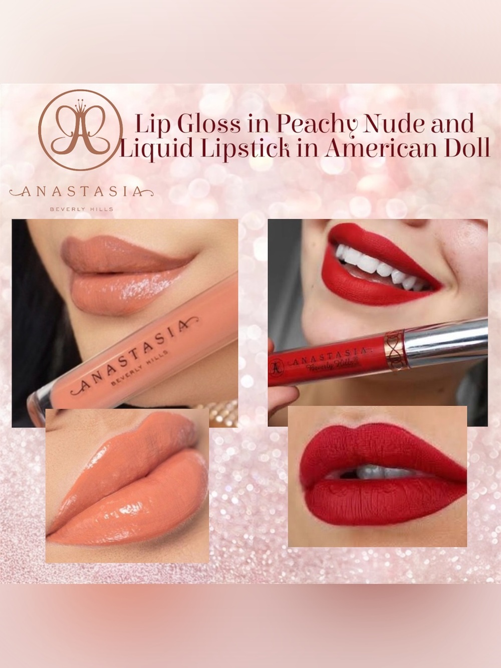 NEW Anastasia Beverly Hills Lip Duo - American Doll & Peachy Nude - BNIB